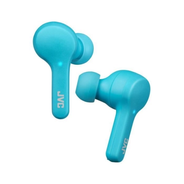 JVC HA-A7T Blue - True Wireless IPX4 in-ear-hörlurar - Bluetooth 5.0 - Inbyggd mikrofon - 6 + 9 timmars batteritid - Box