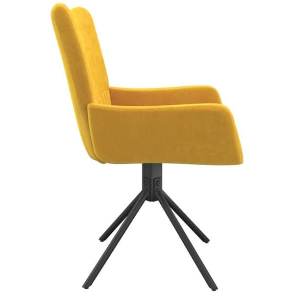 344816 vidaXL Snurrbara matstolar 2 st Gul Sammet
