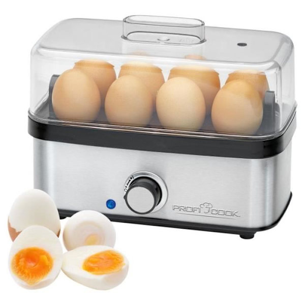 Äggkokare - Proficook - PC-EK1275 - Rostfritt stål - 8 ägg - Transparent lock Rostfritt stål