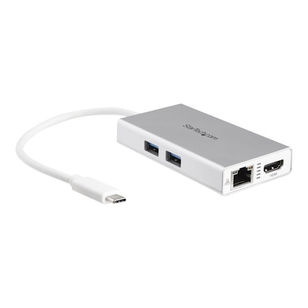 Multifunktions-USB-C-adapter - STARTECH.COM - HDMI 4K - Power Delivery - Silver och vit