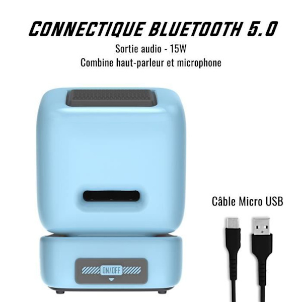 Bluetooth-högtalare - Divoom - Ditoo Mic - 15W - Karaoke - Pixelvisning Blå