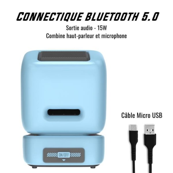 Divoom Ditoo Mic Blue/Blue Karaoke bluetooth-högtalare med Pixel-skärm 15W Blå