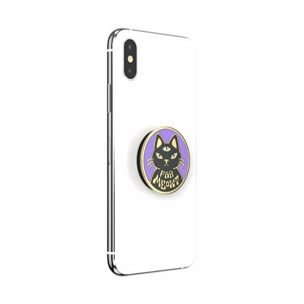 Popsockets Far Meowt emalj smartphonegrepp - slutare/svart/guld - 39,74x7x24,25 mm