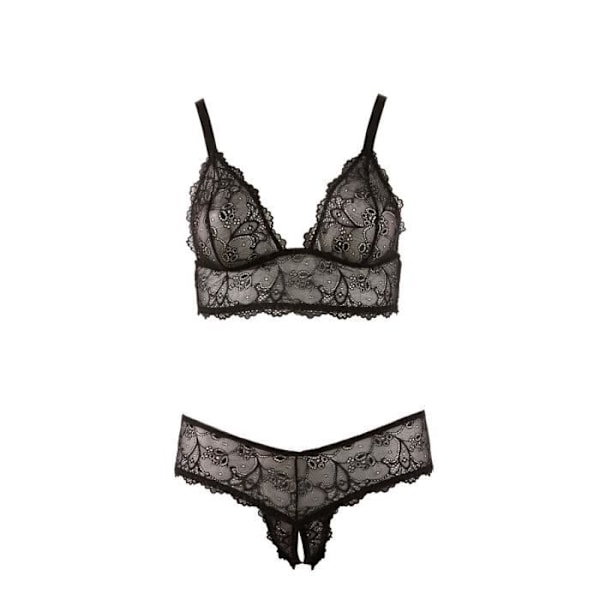 Cottelli Collection - BH och G-string utan gren XXXXL Svart XXXXL