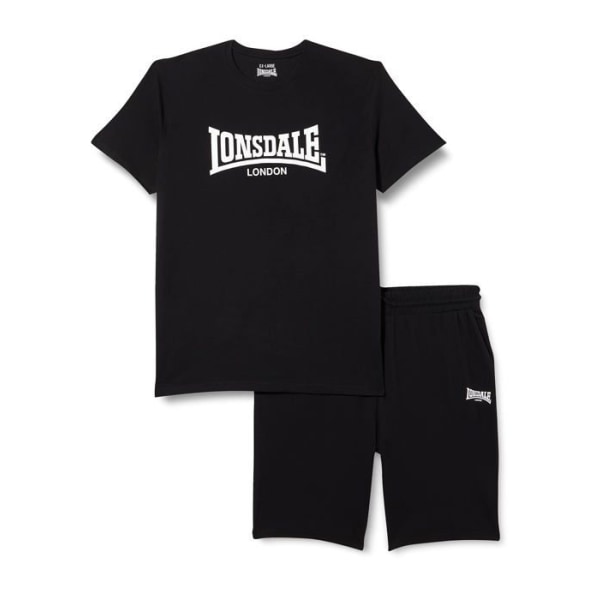 Lonsdale - 117193 - Moy t-shirt och shorts med normal passform för män Svart vit M/L
