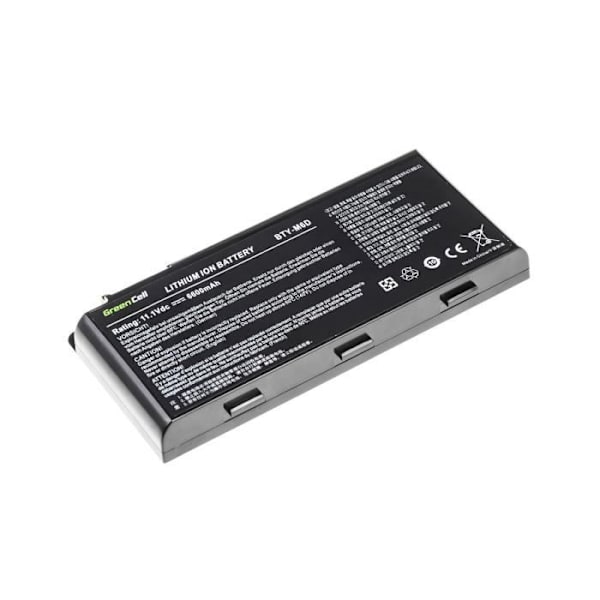 Batteri - Green Cell - BTY-M6D - 6600mAh - 11,1V - Kompatibel med MSI och Medion Erazer