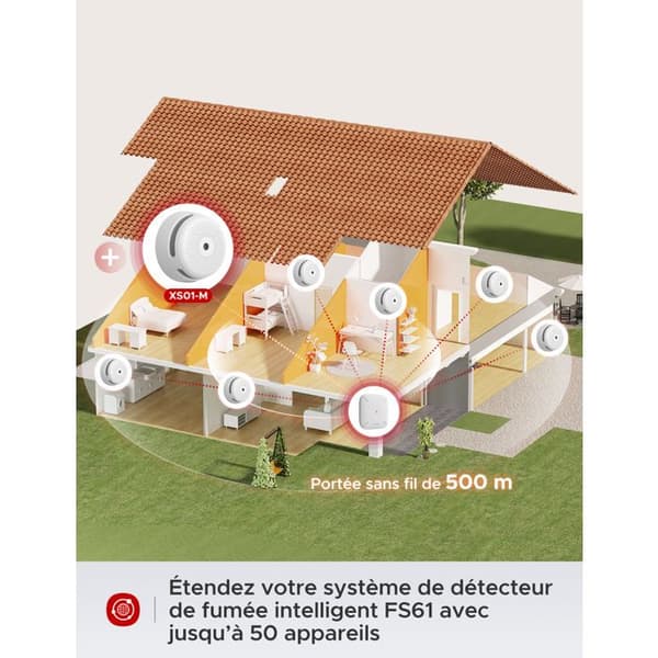 X-Sense XS01-M Smart rökdetektor interkopplad FS121 Kit Ej specificerat