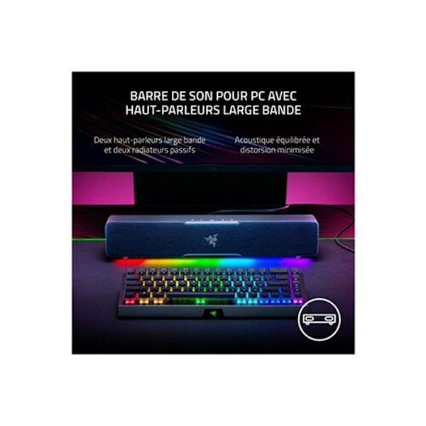 Ljudbar - Razer - Leviathan V2 X - USB Typ-C - Bluetooth 5.0 - Bredbands högtalare