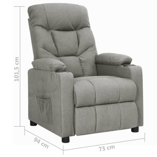 vidaXL Recliner Grå, Tyg.