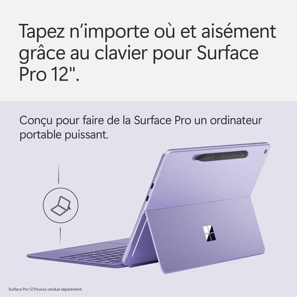 Tangentbord för Microsoft Surface Pro 12 tum med Surface Slim Pen - Lila