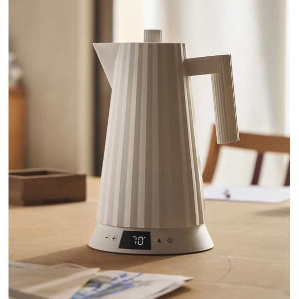 Elkettle - ALESSI - Plissé - 1,7 L - Elektronisk temperaturkontroll - 360° bas Vit