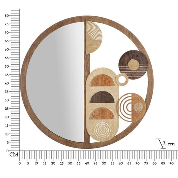 Väggspegel i trä "Block" 80cm Natur