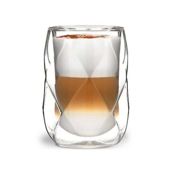 Dubbelväggigt glas - Vialli Design - GEO - 350ml - 2-pack - Transparent Transparent