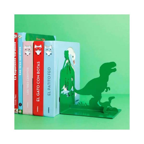 Serre-livre dinosaur Grön