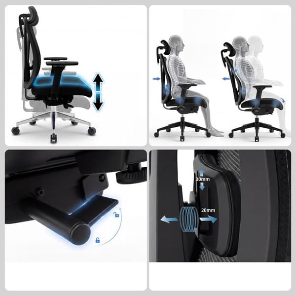 JAN NOWAK Ergonomisk kontorsstol mörkgrå VECTOR