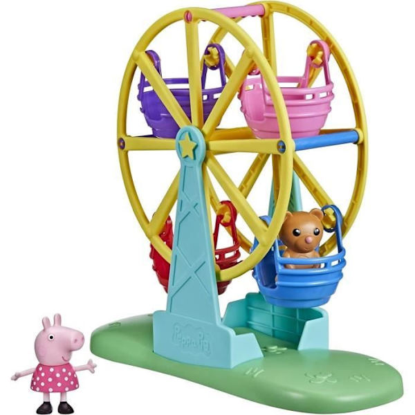 Förskoleleksak - PEPPA PIG - Peppas pariserhjul - Statyett, nalle och pariserhjul - från 3 år Flerfärgad