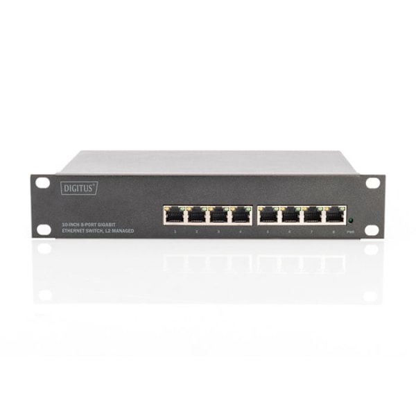 10" rackmonterad Ethernet-switch 8 portar RJ45 Gigabit Managed