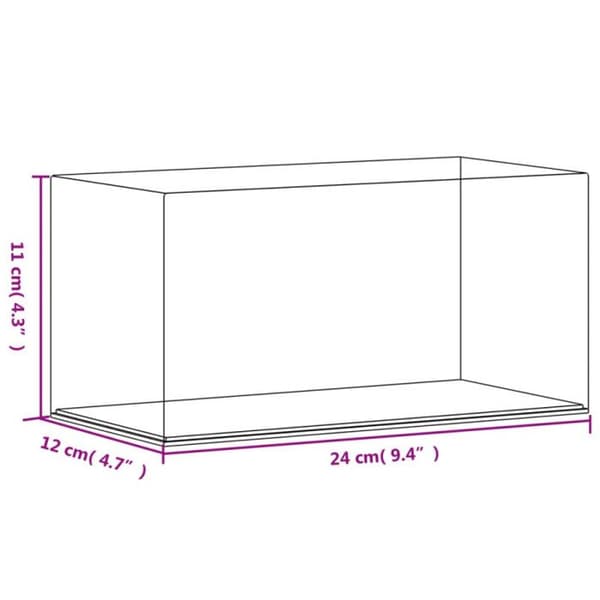 Transparent display box 24x12x11 cm akryl