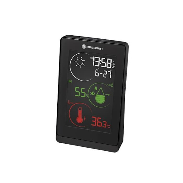 BRESSER Temeo Life H väderstation med färgdisplay Färg: svart