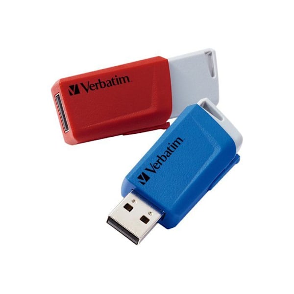 Verbatim V Store N CLICK 49308 USB-minne 32 GB Röd, Blå USB 3.0 2 st(ar) Blå, Grå, Röd