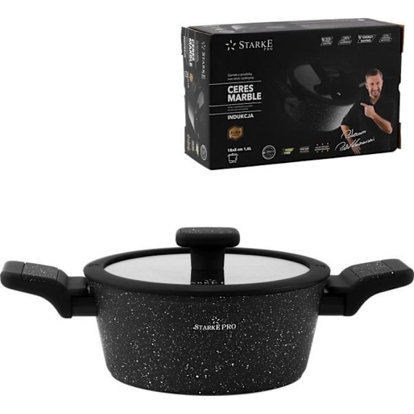 Faitout - marmit Starke pro marmit med lock Ceres Marble 1,6 l