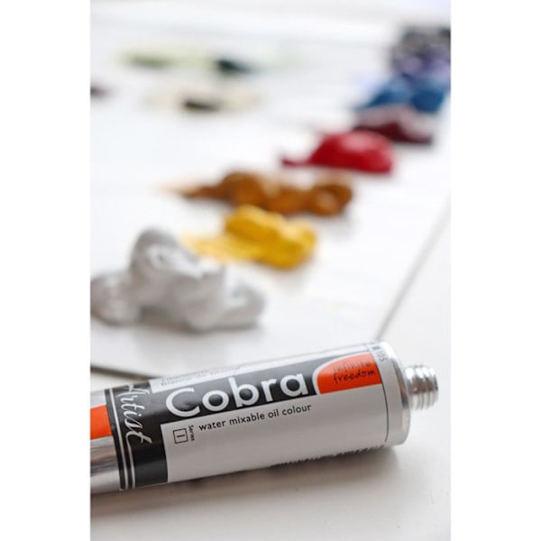 Olja - Cobra - 5 tuber - Primärfärger - Vattenlöslig - 20 ml Titan vit, primär gul, primär magen