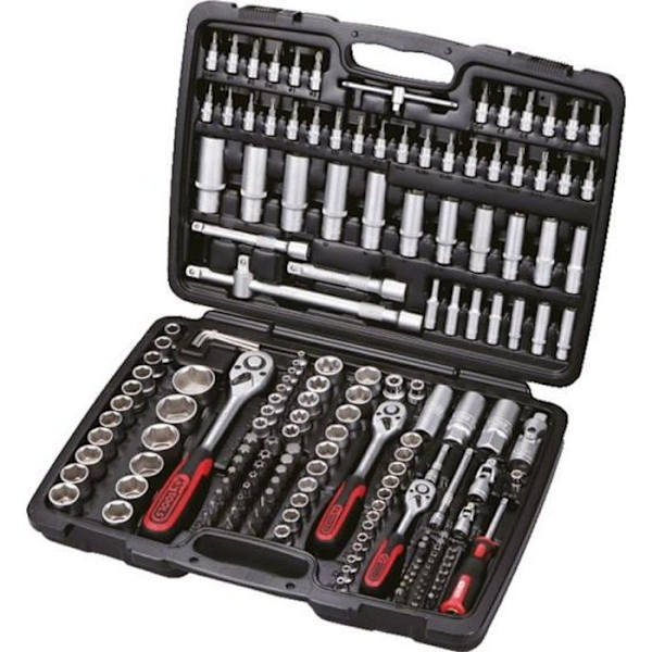 Hylsdosa - KS TOOLS - Matt krom - 179 st - Stål - Grå Grå