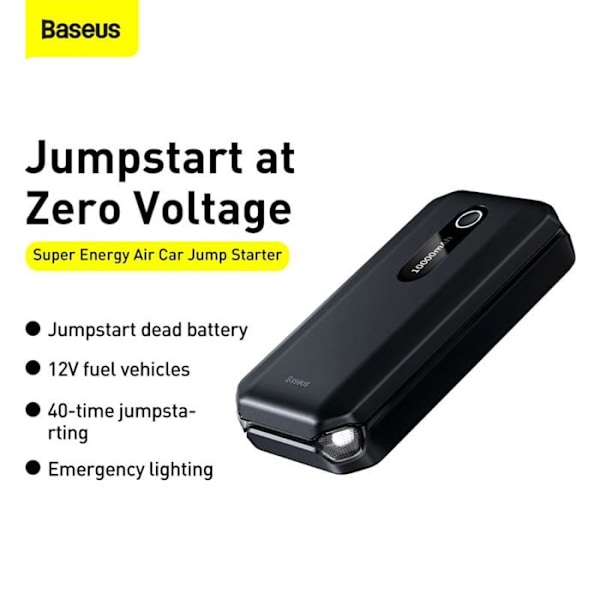 Automatisk startare 2-i-1, 10 000 mAh, 1 000 A - Baseus Super Energy Air (C00245501113-00) - Svart kluster