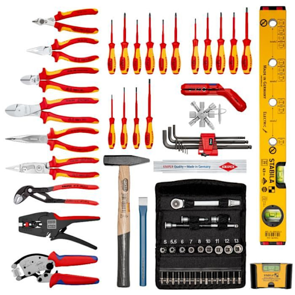 Verktygsvagn - KNIPEX - 00 21 06 - Utrustad för elektriker - 515x430x280 mm - Svart färg Svart