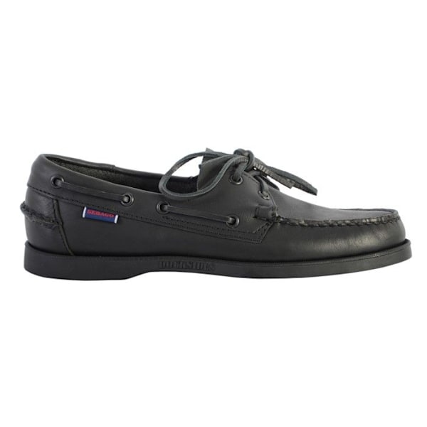 Loafers för män - Sebago Portland svart läder - Rundad tå - Exceptionell komfort Svart 41