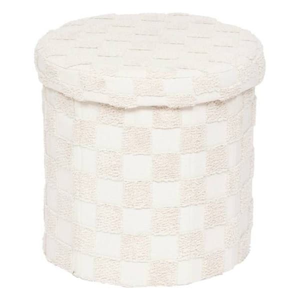 Fällbar puff "Pasti" vit D38x38cm Vit