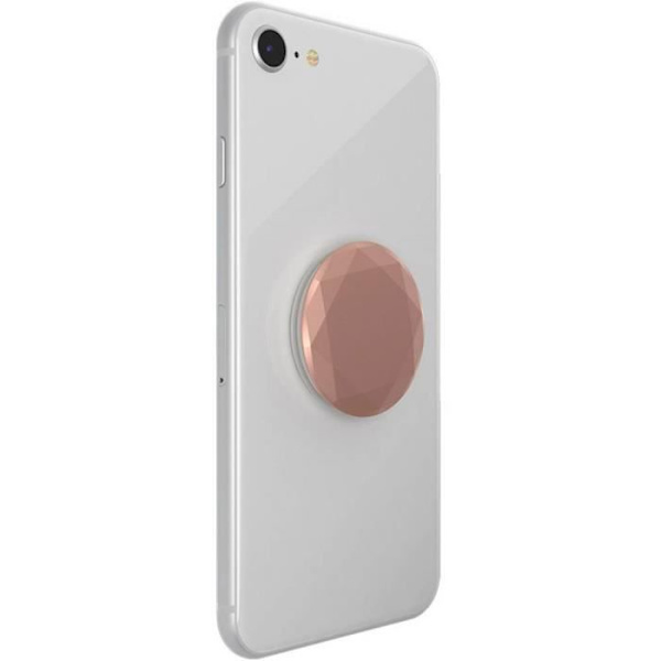 PopSockets - Stöd och Utbytbar Grip för Smartphone och Tablet - Metallisk Diamant Rosen Guld - 800491