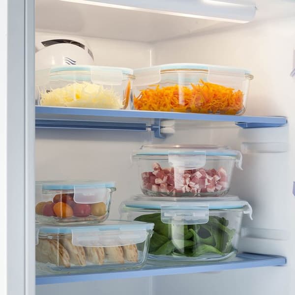 3 rektangulära förvaringslådor "Clipeat" glas - 5 five simply smart Blå