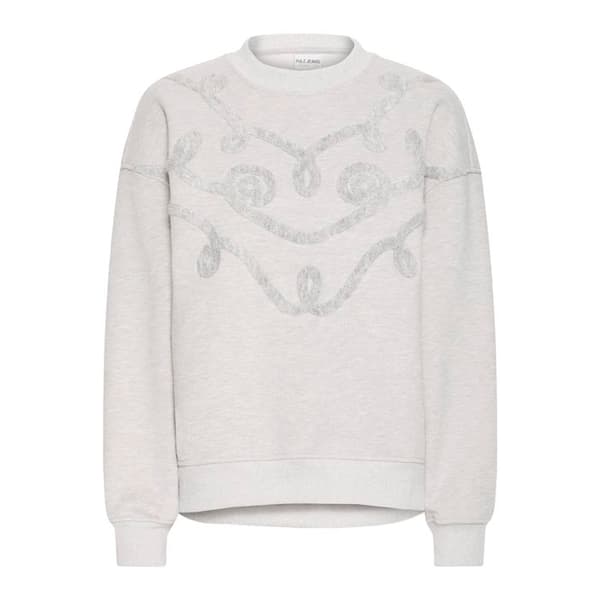 Sweatshirt dam Pulz Jeans Isabella ljusgrå melerad M