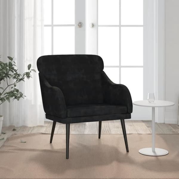 351440 vidaXL Fåtölj Svart 63x76x80 cm Sammet