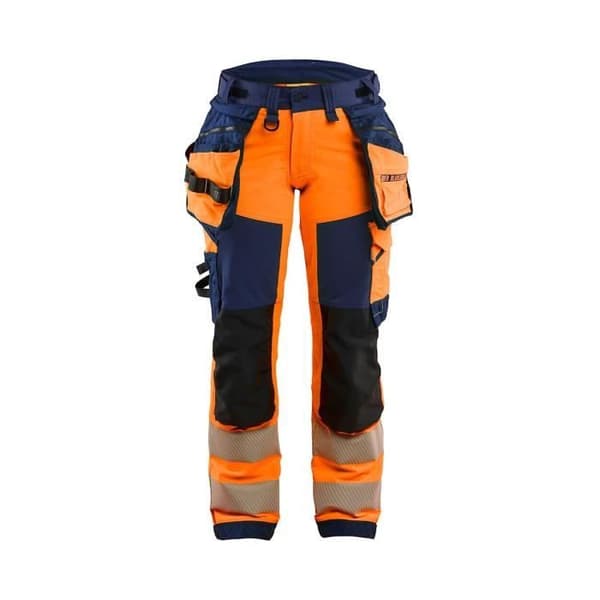 Högsynlighets stretch 4D skyddsbyxa för kvinnor Blaklader Orange/marinblå 38