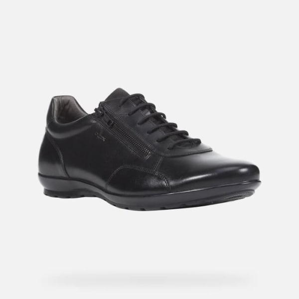 Geox Uomo Black Men's Sneakers - Patenterade Evergreen-sulor för naturlig värmereglering BLY/KASTANJ 41