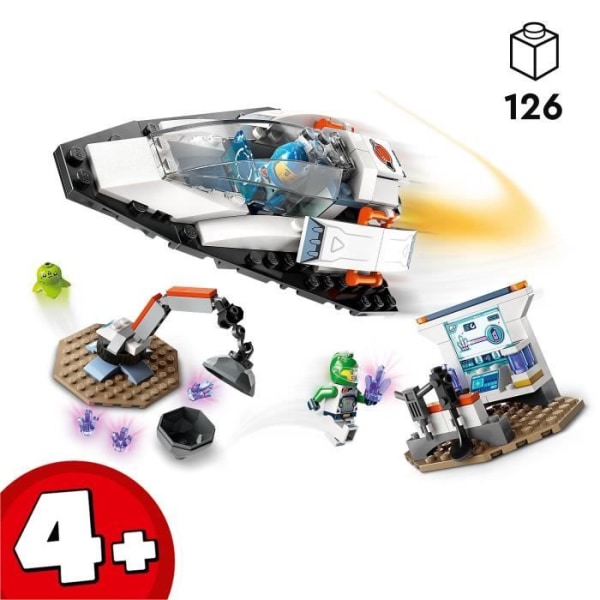 LEGO® 60429 City Skeppet och upptäckten av asteroiden, leksak med 2 astronautminifigurer och utomjordisk figur Flerfärgad