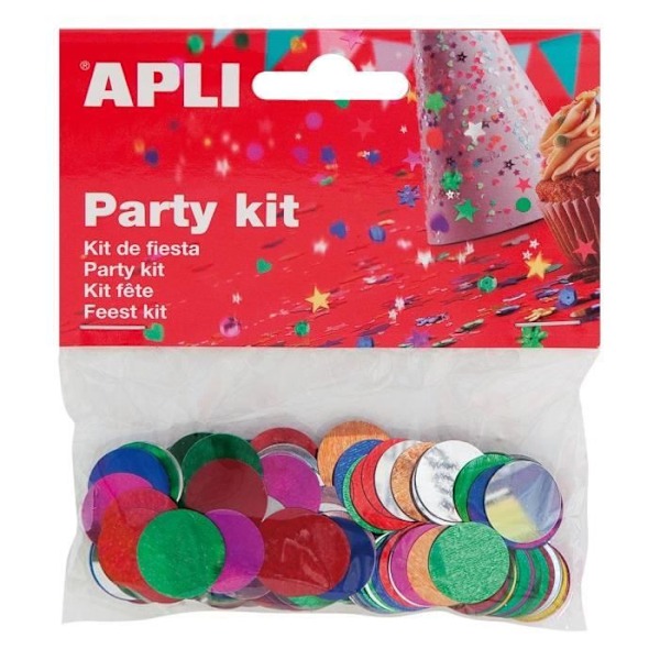 APLI Assorted Round Metallic Confetti Bag 14 gr Diverse metallic