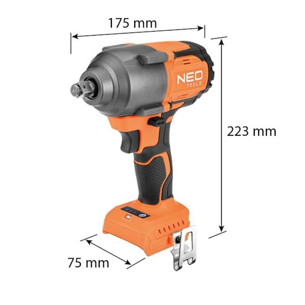 Cle a choc Neo tools Slagskruvdragare Slagskruvdragare utan kol 18V, 850Nm, Energy+, utan batteri