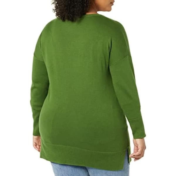 Pull Chandail UQIMV Sweat tröja lätt med V-hals Grön 32