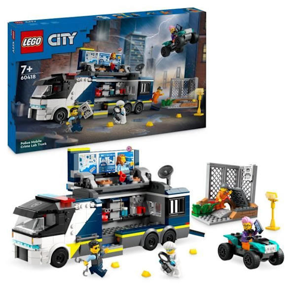 LEGO® 60418 City Det mobila kriminaltekniska laboratoriet, fyrleksak, present till barn från 7 år och uppåt, och minifigurer Flerfärgad