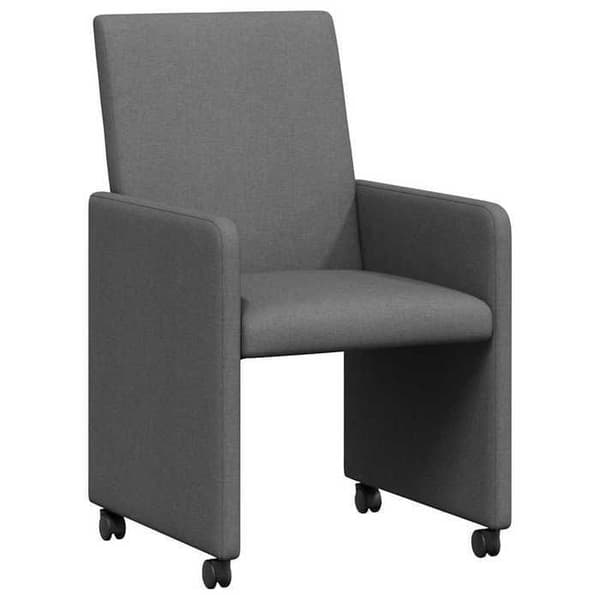 vidaXL Matstolar med hjul 2 st Mörkgrå, Moderna och ergonomiska matstolar 42017808
