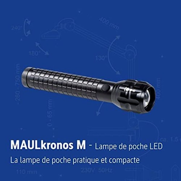 Ficklampa - MAUL - MAULkronos M - 106 Lumen - 236 meter - 3 Ljusstyrkor Svart