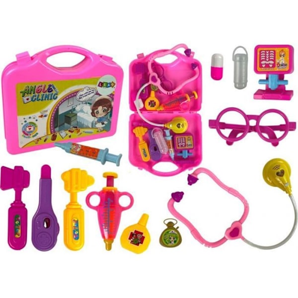 Läkare - Sjuksköterska - Veterinär Leantoys - 12157 - Litet Läkarsats Väska Rosa Stetoskop