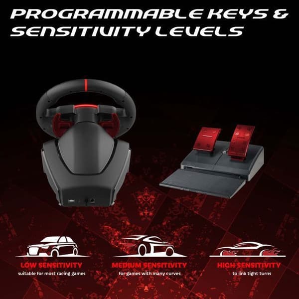Volant gaming - SUBSONIC - Dubbel joystick LED - PS4 PC Switch Switch 2 Xbox One Xbox Series Programmerbara RGB-lysdioder