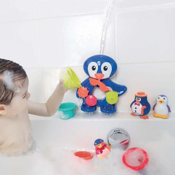 Penguin Bath Box - LUDI - Badleksak med sugkoppar och sensoriska tillbehör - Blandat - Från 12 månader Pingvin