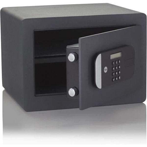YALE högsäkerhetsskåp med elektroniskt lås (SKG-certifierat) - H.25 x B.35 x D.30 cm (18.6 L) Svart