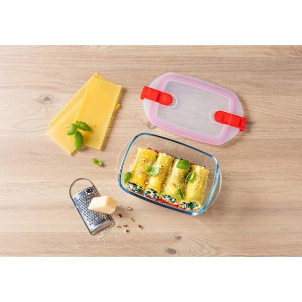 Pyrex (R) - Cook - Värme - Set med 5 glasfat med lufttäta lock, mikrovågssäker - BPA-fri