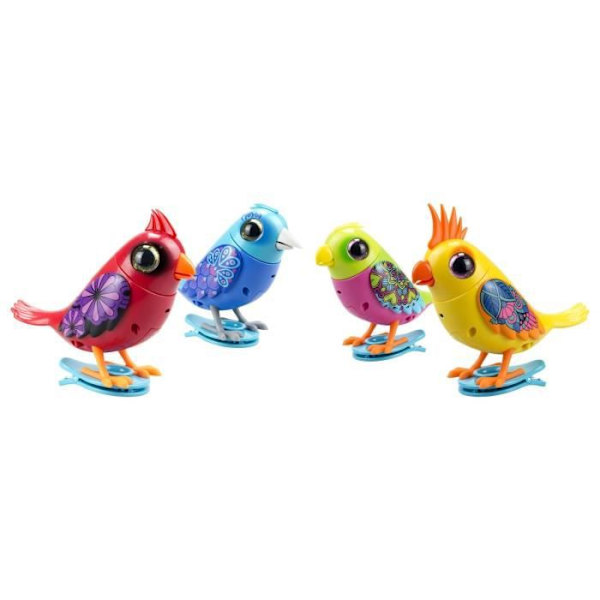 SILVERLIT DIGIBIRDS Interactive Bird - Whistles 60 Nursery Rhymes - Reagerar på röst och rör sig realistiskt Flerfärgad
